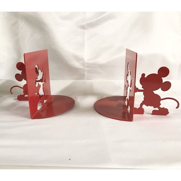 Disney Mickey Mouse Collection -Red Die Cut Bookends(2) Bubble Defect On One - Picture 5 of 9